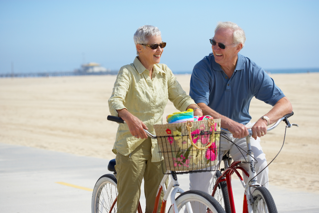 Elderly Couple on bikes